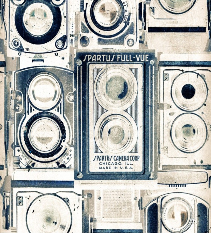 Papel pintado cámaras de fotos vintage - Spartus Camera 128009