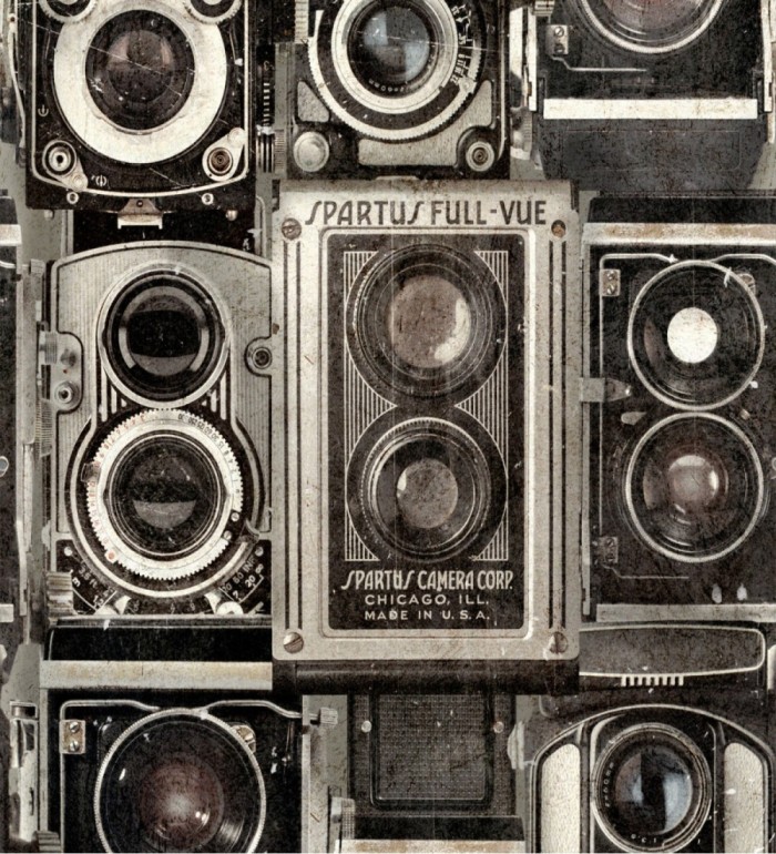 Papel pintado cámaras de fotos vintage - Spartus Camera 128010