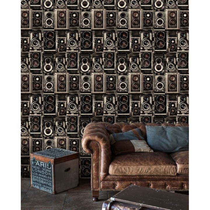 Papel pintado cámaras de fotos vintage - Spartus Camera 128010