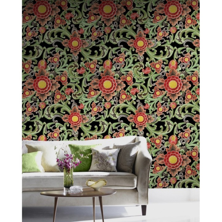 Papel pintado flores grandes colores vivos - Nicola Blossom 128022