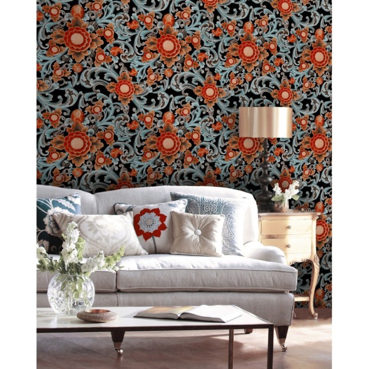 Papel pintado flores grandes colores vivos - Nicola Blossom 128023