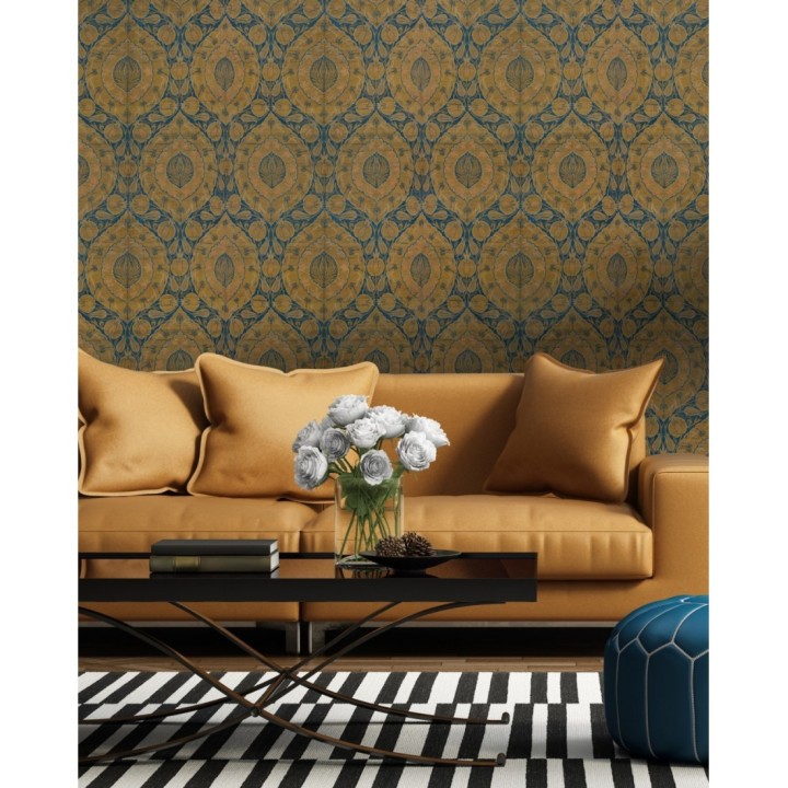 Papel pintado  volutas florales ornamental - Almond Gallery 128024