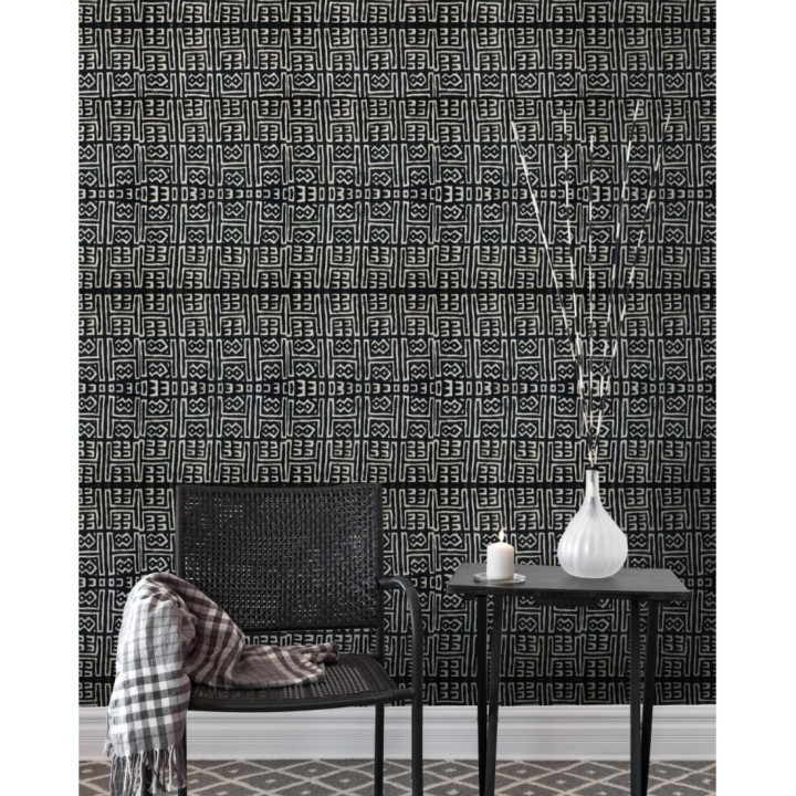 Papel pintado tapiz egipcio blanco y negro - Niara Ochi 128031