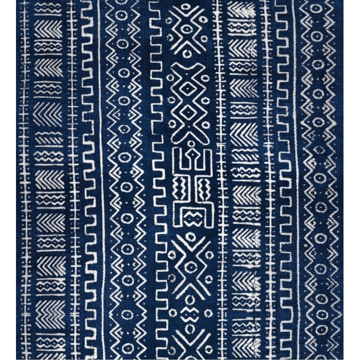 Papel pintado tapiz egipcio azul y blanco - Nibori 128038