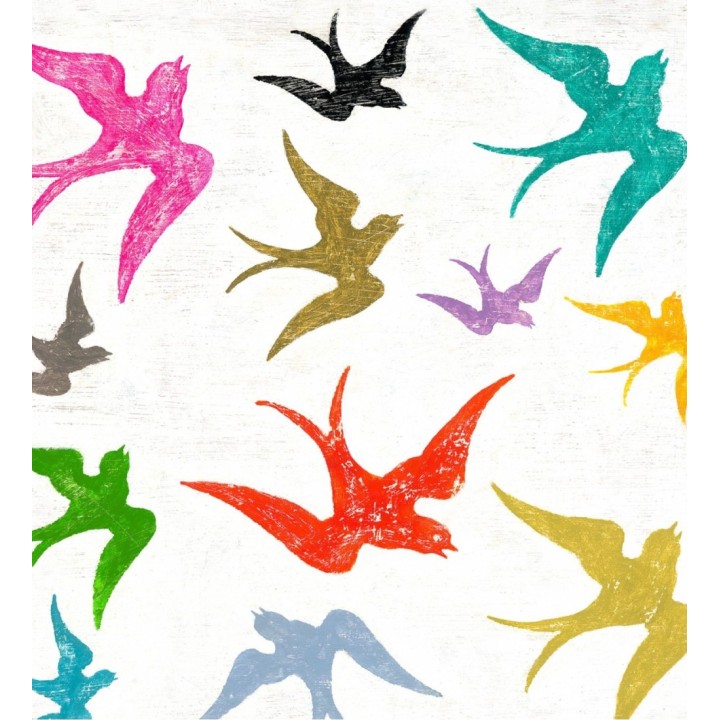 Papel pintado infantil gaviotas de colores - Free Nandru 128039