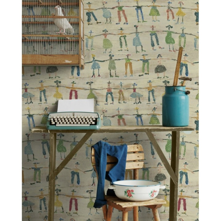 Papel pintado dibujo infantil personas agarradas de la mano - We are the World 128042