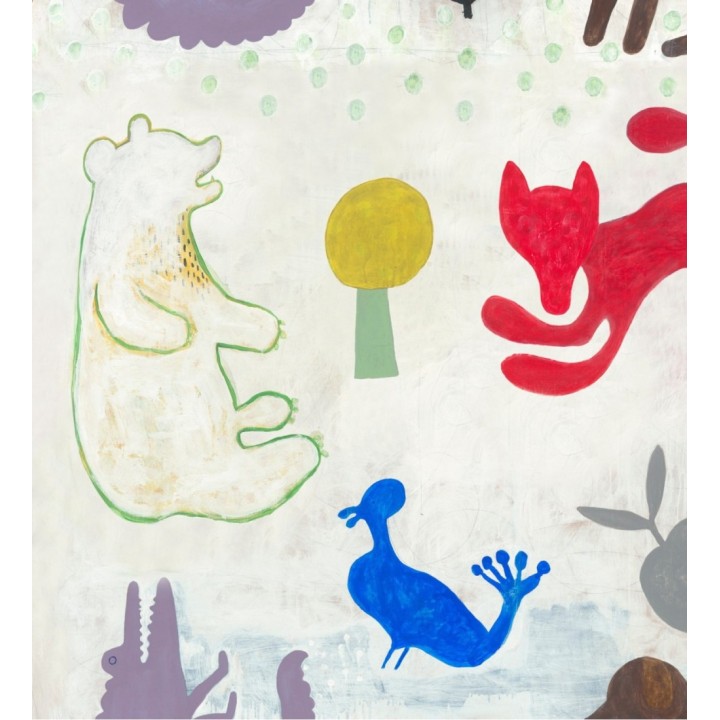 Papel pintado dibujo infantil animales - Fox Tale 128044