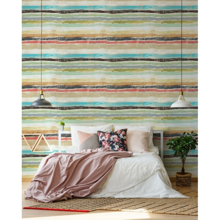 Papel pintado infantil líneas de colores  - Eugen Stripes 128046