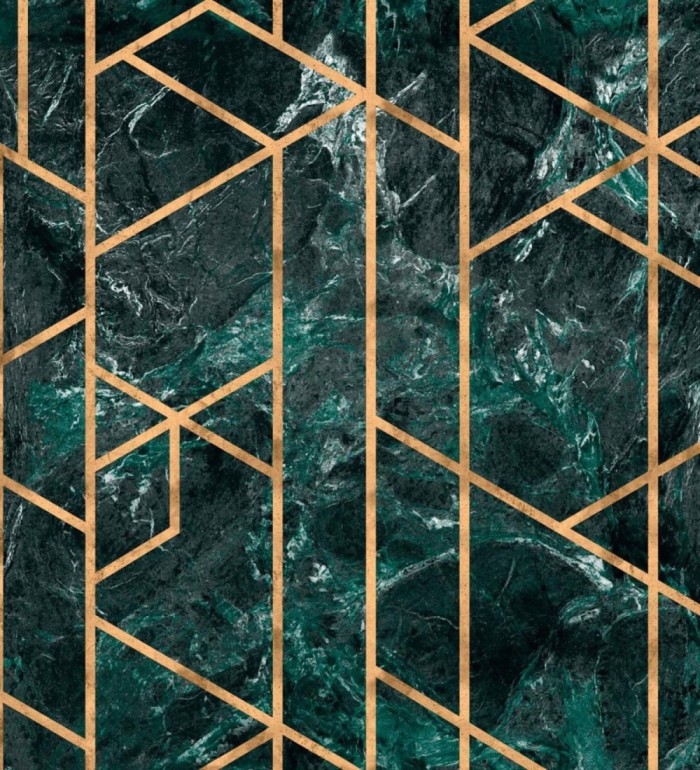 Papel pintado geométrico efecto mármol art decó - Endless Lux 128049
