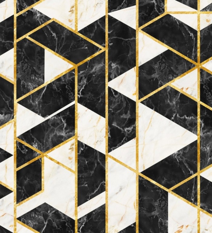 Papel pintado geométrico efecto mármol art decó - Endless Lux 128050