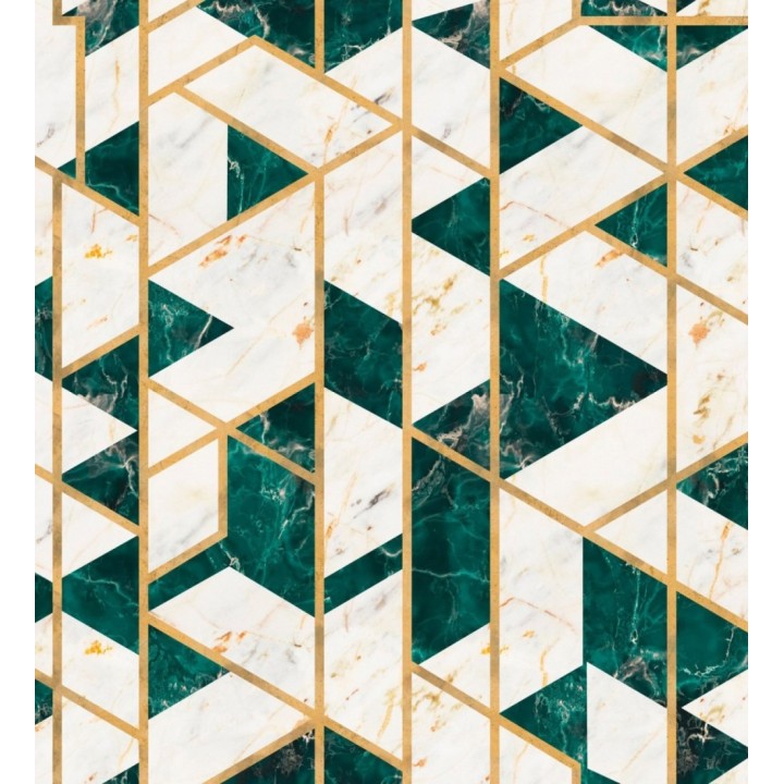Papel pintado geométrico efecto mármol art decó - Endless Lux 128051