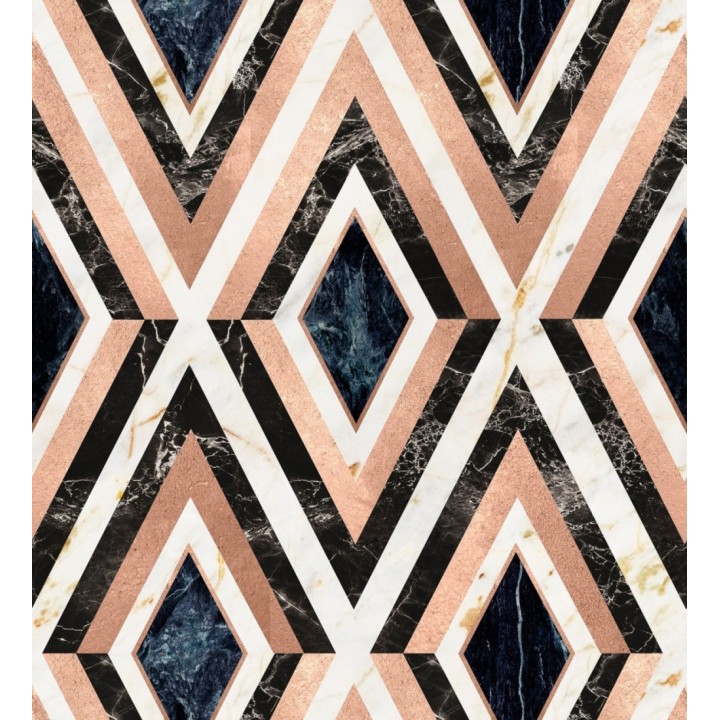 Papel pintado geométrico rombos sobre mármol art decó - Rihanna Diamond 128055