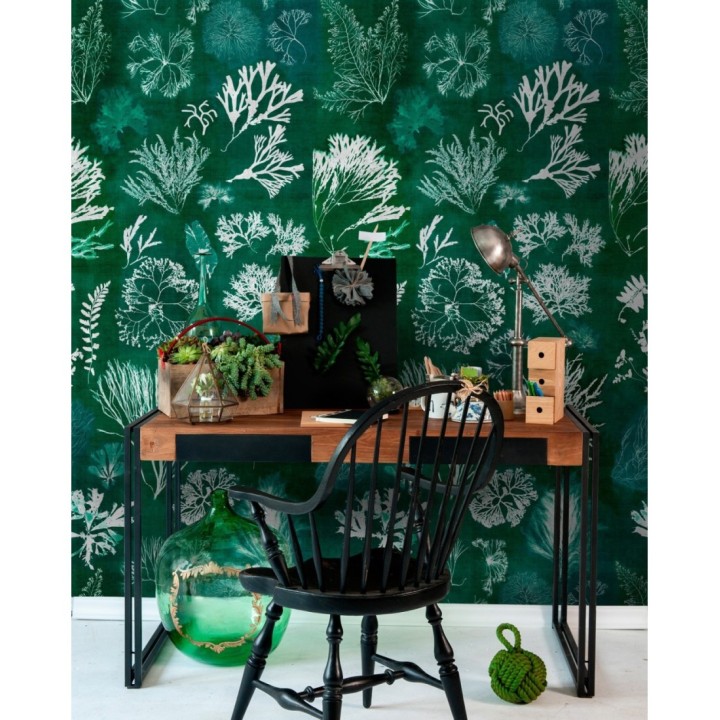 Papel pintado vegetación del fondo del mar verde - Volga Plants 128060
