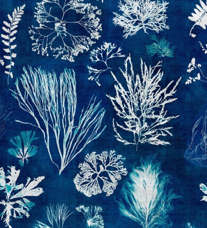 Papel pintado vegetación del fondo del mar azul - Volga Plants 128061