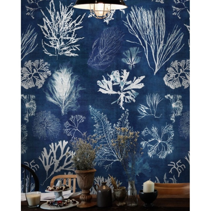 Papel pintado vegetación del fondo del mar azul - Volga Plants 128061
