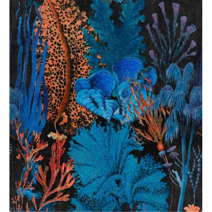 Papel pintado plantas marinas tonos azules - Gradina Mare 128062