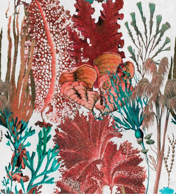 Papel pintado plantas marinas tonos coral - Gradina Mare 128063