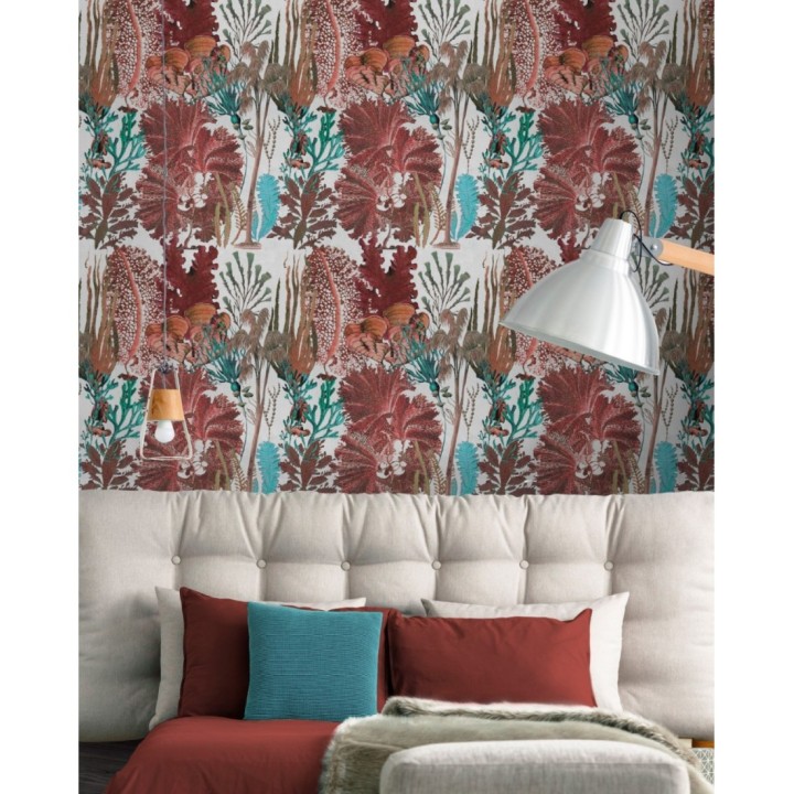 Papel pintado plantas marinas tonos coral - Gradina Mare 128063