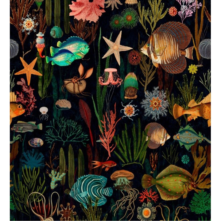 Papel pintado acuario moderno fondo oscuro - Blade Aquarium 128068