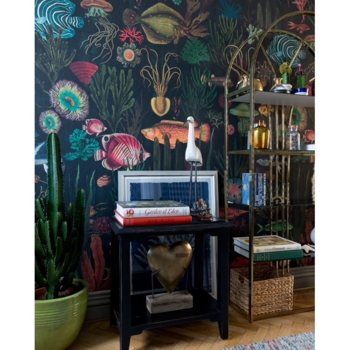 Papel pintado acuario moderno fondo oscuro - Blade Aquarium 128068