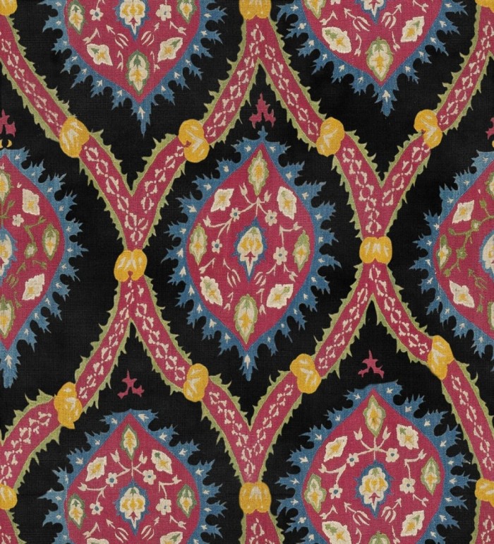 Papel pintado volutas orientales fondo oscuro - Lorelai 128070