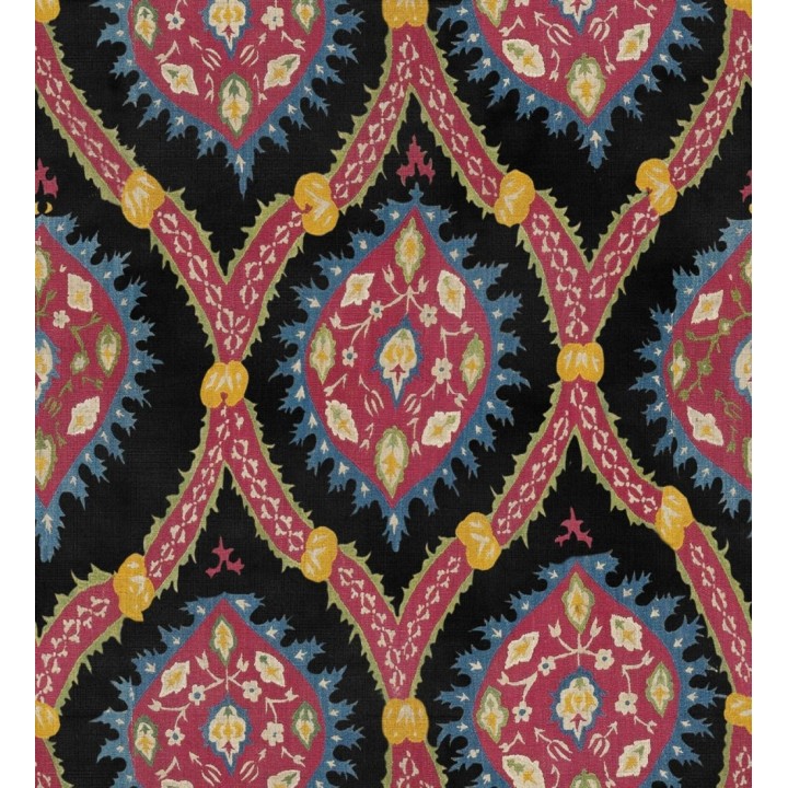 Papel pintado volutas orientales fondo oscuro - Lorelai 128070