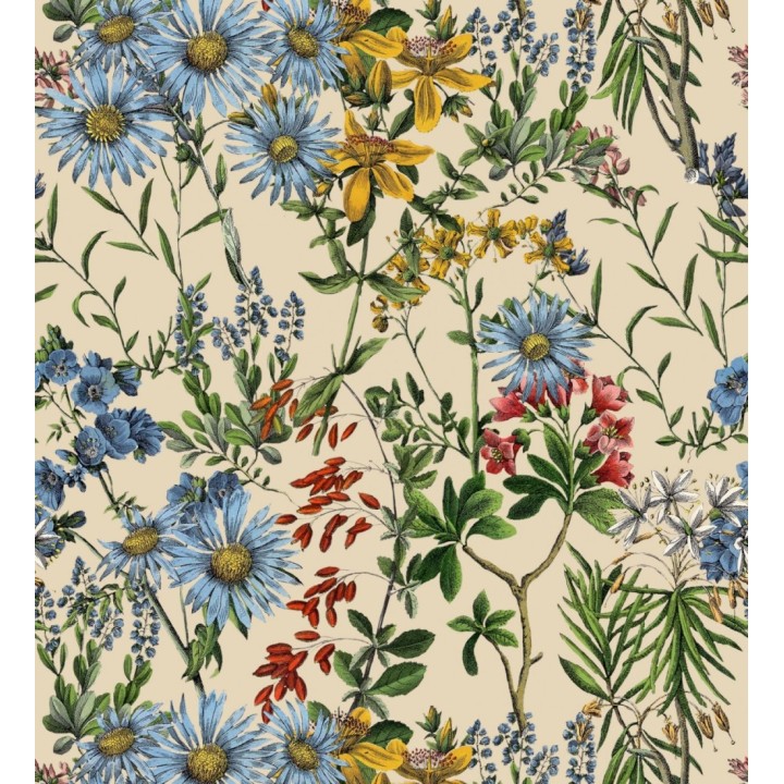 Papel pintado flores de colores fondo claro - Sabah Flowers 128072