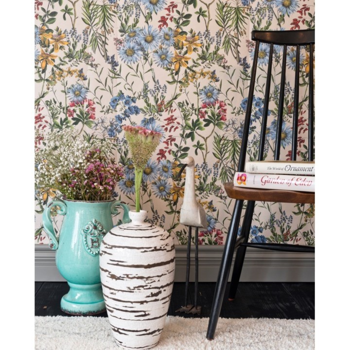 Papel pintado flores de colores fondo claro - Sabah Flowers 128072