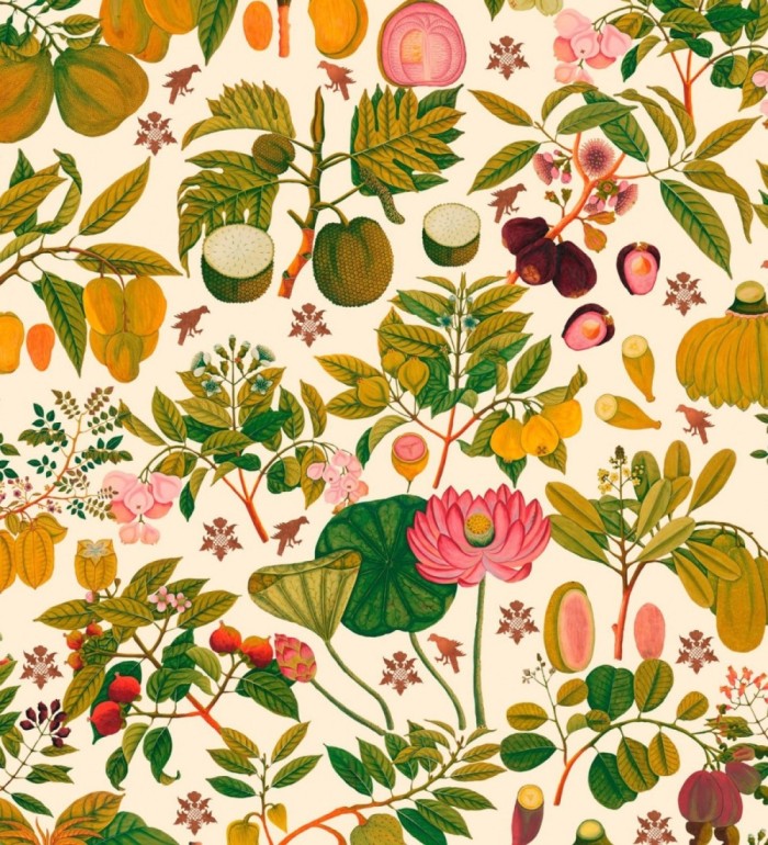 Papel pintado jardín floral moderno fondo claro - Ava Garden 128079