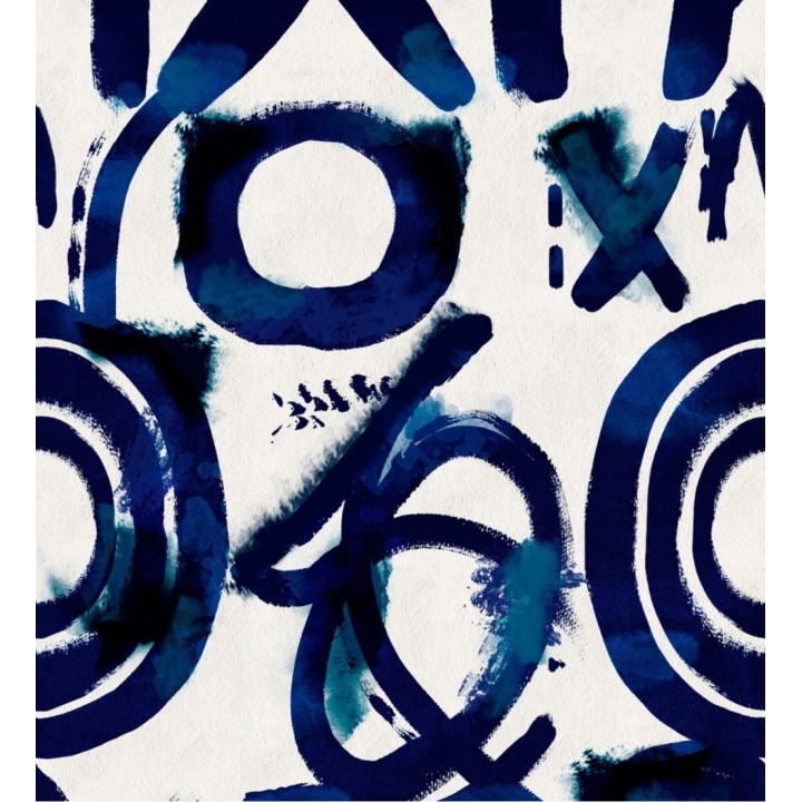 Papel pintado círculos abstractos blanco y azul - New Rings 128091