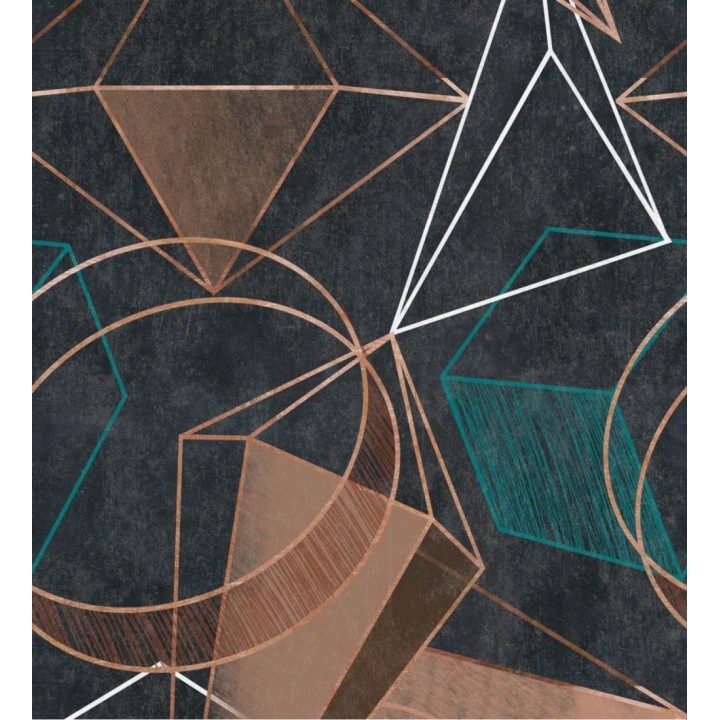 Papel pintado geométrico tridimensional fondo gris - Another Dimension 128092