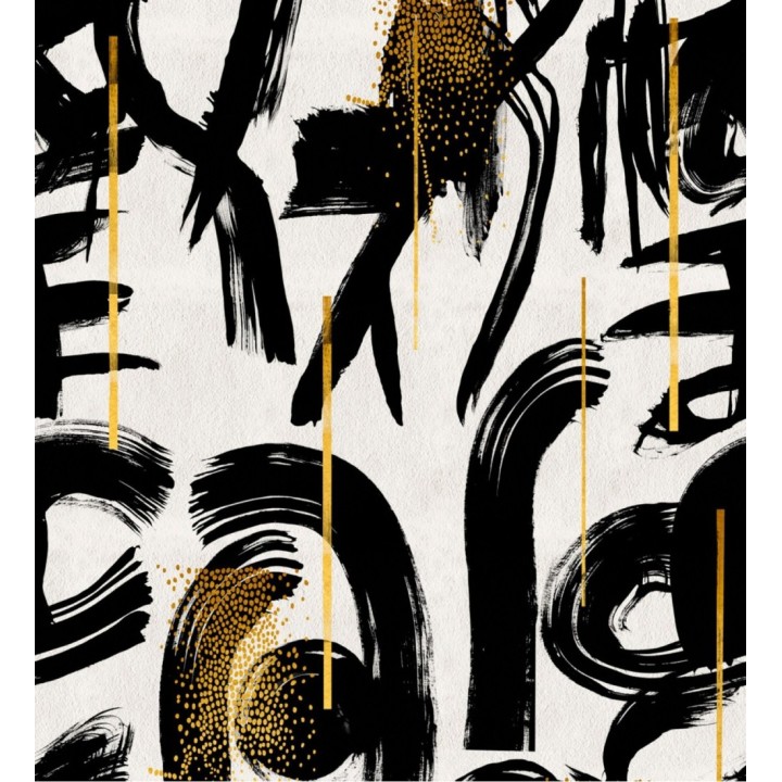 Papel pintado trazos abstractos fondo blanco - Ebony And Ivory 128096