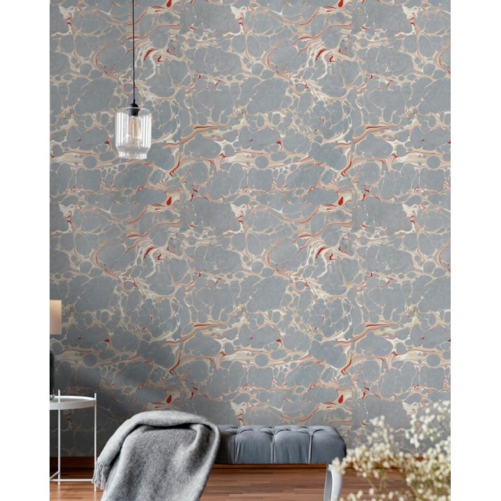 Papel pintado ondas abstractas fondo gris - Sea Mousse 128104