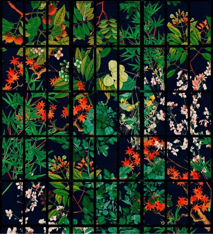 Papel pintado pantalla Shoji con vegetación - Tadashi Mado 128105