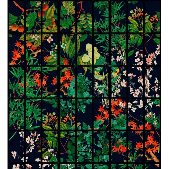 Papel pintado pantalla Shoji con vegetación - Tadashi Mado 128105