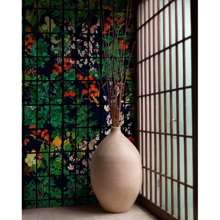 Papel pintado pantalla Shoji con vegetación - Tadashi Mado 128105