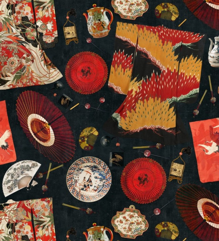 Papel pintado elementos culturales orientales - Wang Sky 128109