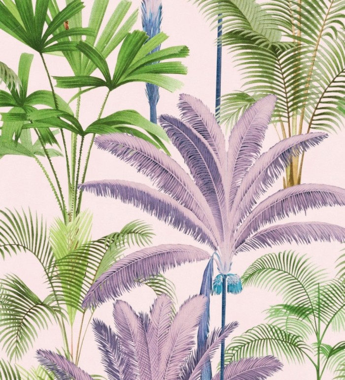Papel pintado palmeras morados fondo claro - Special Jungle 128127