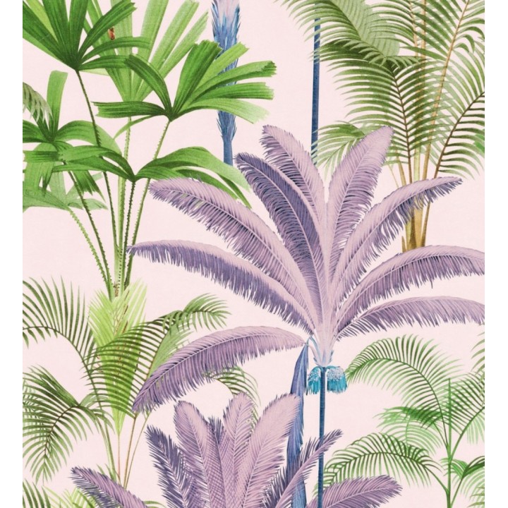 Papel pintado palmeras morados fondo claro - Special Jungle 128127