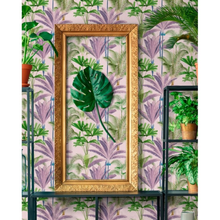Papel pintado palmeras morados fondo claro - Special Jungle 128127