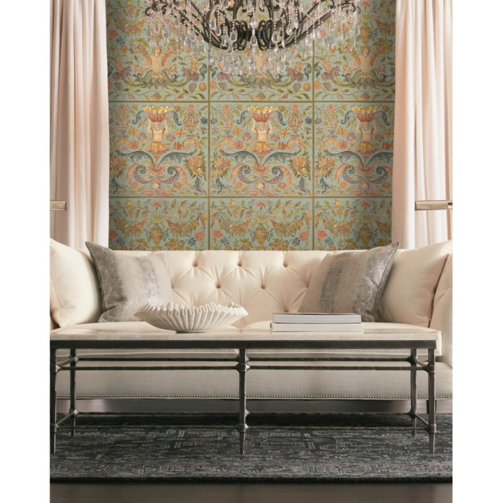 Papel pintado ornamental floral estilo clásico - Giardino di Bisanzio 128135