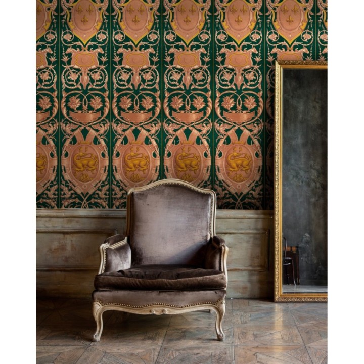 Papel pintado escudo heráldico fondo oscuro - Firenze 128136