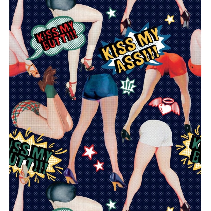 Papel pintado pin ups estilo pop fondo oscuro - Kiss my 128141