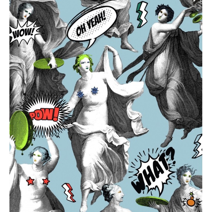 Papel pintado esculturas clásicas estilo pop fondo celeste - Pop Imperialism 128148