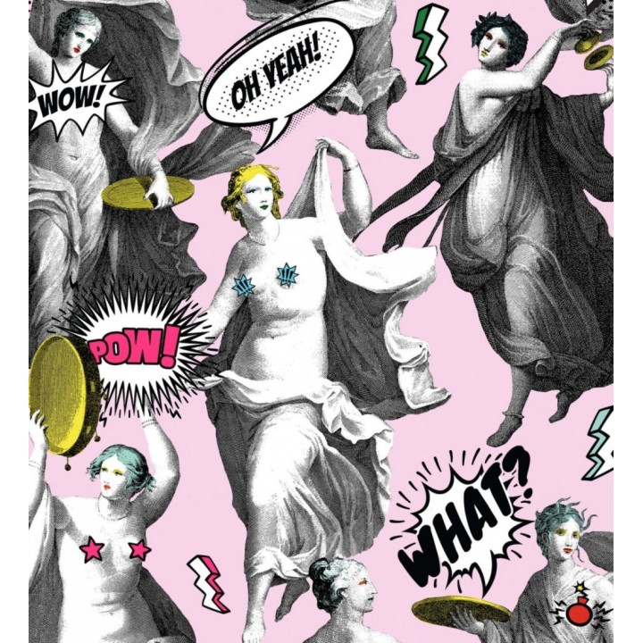 Papel pintado esculturas clásicas estilo pop fondo rosa - Pop Imperialism 128149