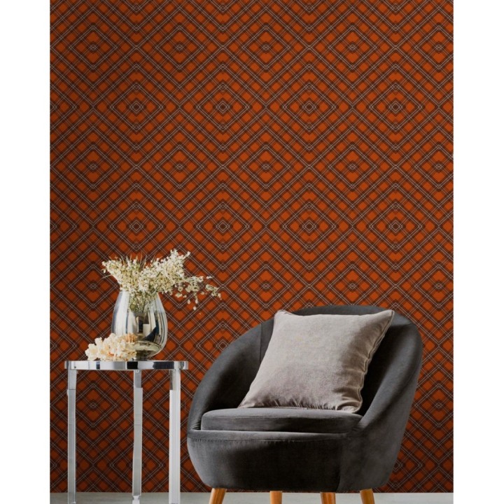 Papel pintado cuadros escoceses girados - Gael Fabrik 128150