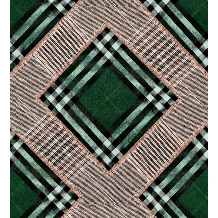 Papel pintado cuadros escoceses fondo verde - MacLeod Fabrik 128153