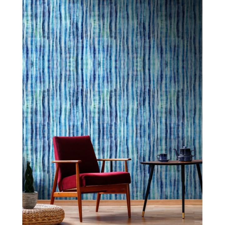 Papel pintado rayas difuminadas abstractas tonos azules - Matrix Fail 128158