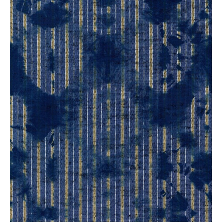 Papel pintado rayas finas desiguales con dibujo abstracto tonos azules - Lilian Metrix 128160