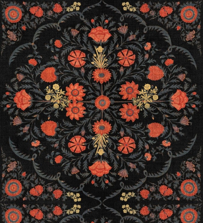 Papel pintado floral ornamental estilo oriental - Dafne Room 128171